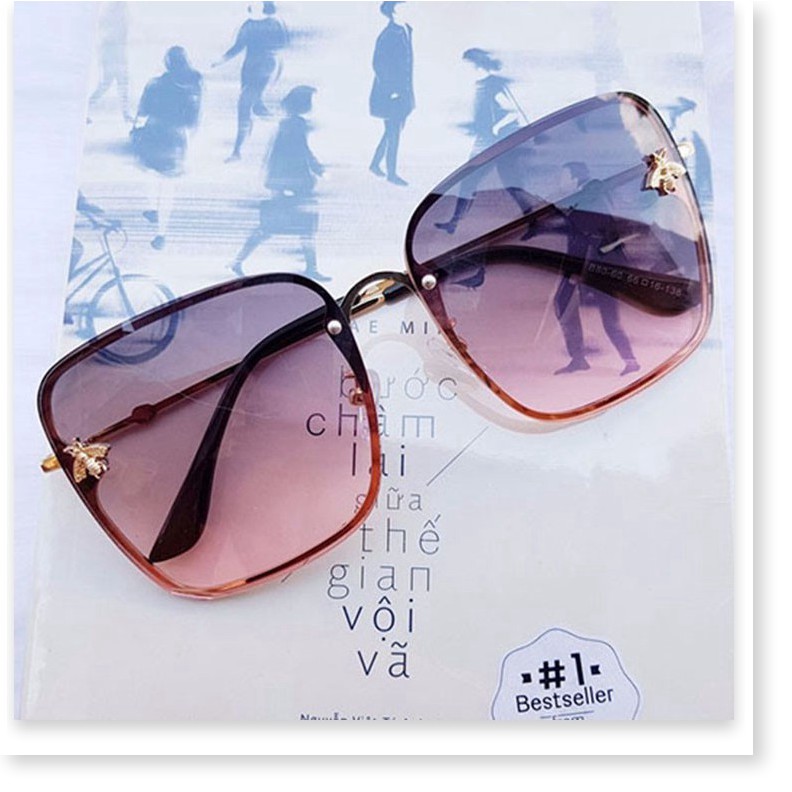 Mắt kính mát nữ gọng vuông hình con ong độc lạ sang trọng | BigBuy360 - bigbuy360.vn
