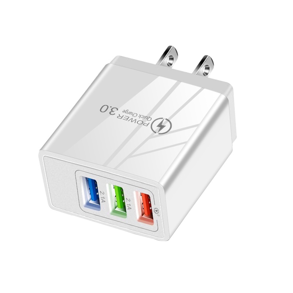 Cốc Sạc Nhanh 3 Cổng Usb Mini 36w Qc3.0 Phích Cắm Us / Eu / Uk