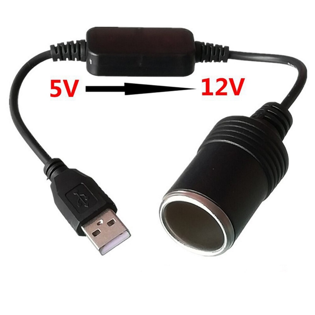 Bộ Adapter Chuyển Đổi Điện USB 5V Sang 12V Ra Đầu Tẩu Cắm Sạc Ô tô