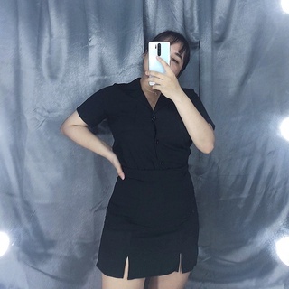 set sơ mi + váy xẻ đùi big size 60-90kg