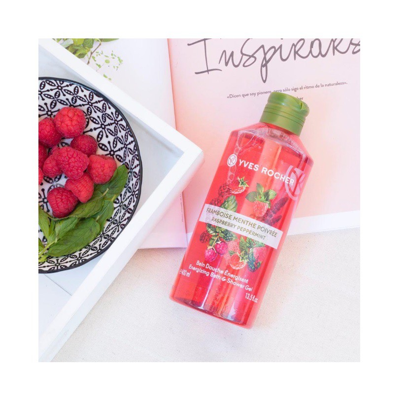 [CHÍNH HÃNG] Sữa Tắm Yves Rocher Raspberry Peppermint Energizing Bath &amp; Shower Gel 400ml