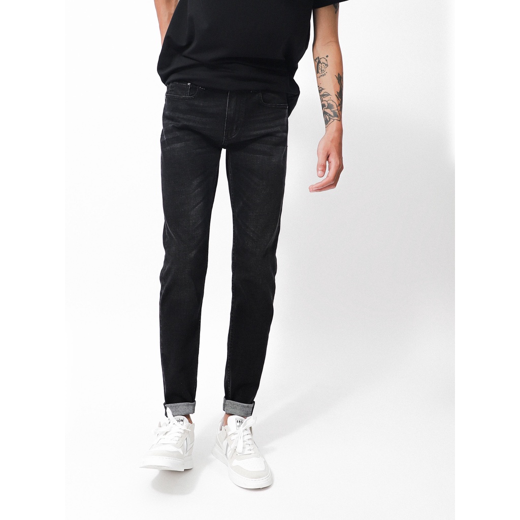 Quần jean xám wash DEFOXX form slimfit 220716 | LASTORE MENSWEAR