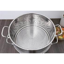 Bộ nồi xửng hấp Inox FIVESTR- 30CM-Vung Kính,3 Đáy,dùng được bếp từ,soong nồi Tân Hợp Thành,bền,đẹp,giá rẻ-bảo hành 36T