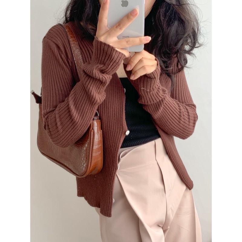 Quần baggy vải màu be