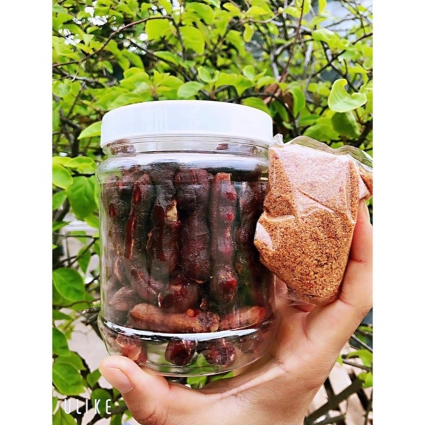 Me TháI Sấy Khô Vị Chua Ngọt Ăn Vật Là Mê Hộp 500g (Kèm Muối Tôm Cay)