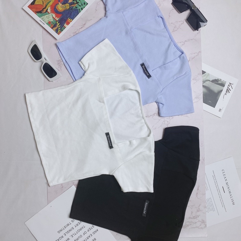 Áo Croptop Cổ Vuông 3 Màu Kèm Tag A5155