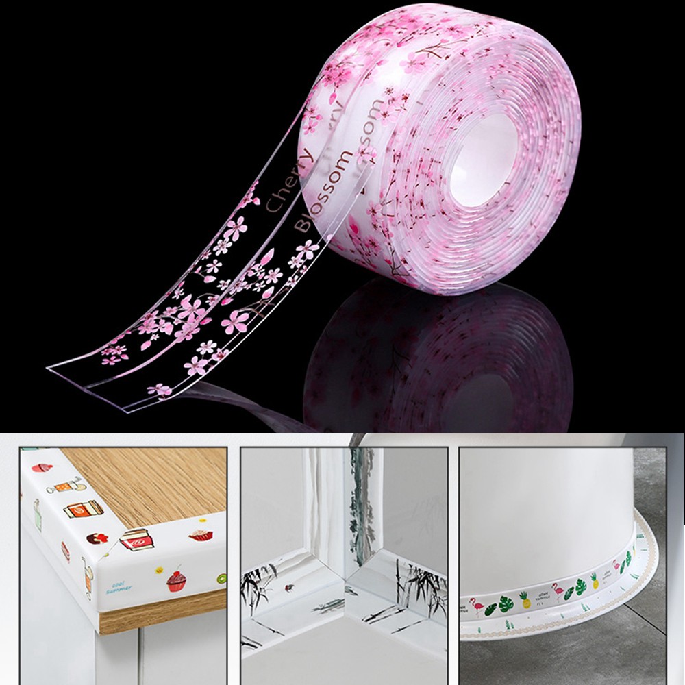 Băng Dính Dán Viền Bồn Rửa Chén Chống Thấm Nước Dán Cạnh Bếp Trang Trí