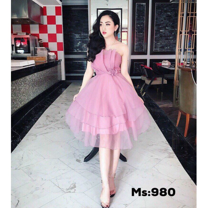 Đầm dự tiệc nữ trắng dễ thương cúp ngực 3 tầng dự tiệc cưới, dạo phố cực chất | BigBuy360 - bigbuy360.vn