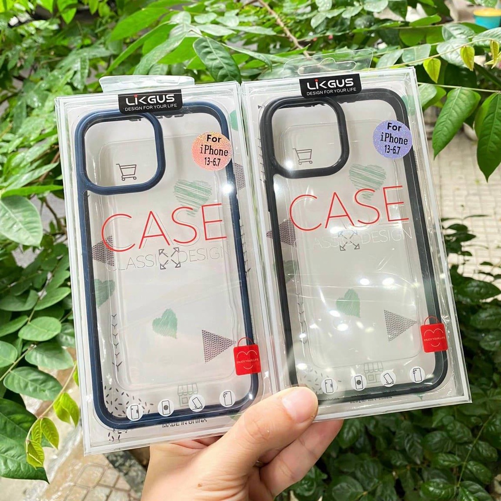 Ốp lưng Likgus trong Suốt viền màu IPhone 13, 13 Pro, 13 Pro max viền nhỏ siêu đẹp
