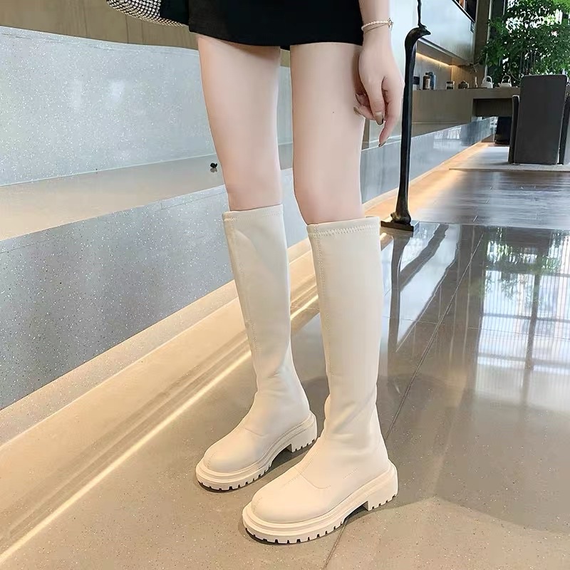 Giày bốt boots nữ cao cổ dành cho nữ, đế đinh, khoá kéo sau, thời trang, phong cách | BigBuy360 - bigbuy360.vn