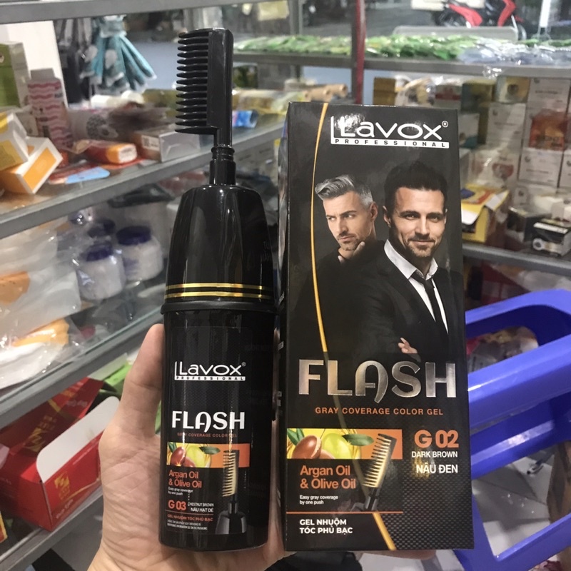 Gel Nhuộm Tóc Phủ Bạc GLASH 100% Bằng Thảo  Dược LAVOX 150ml