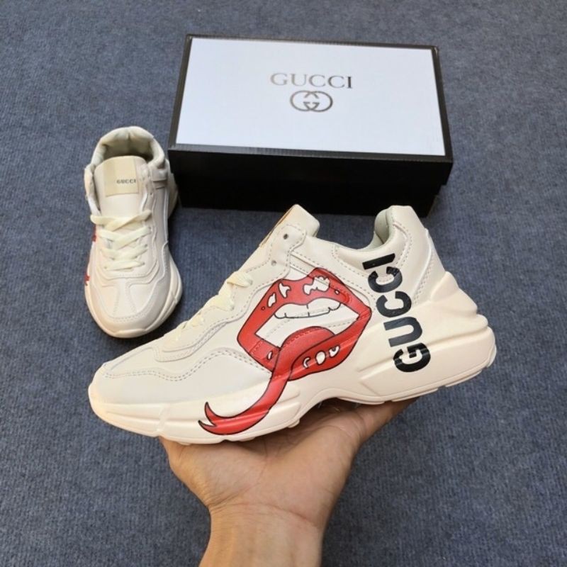 [Full Box] Giày Thể Thao Nam Nữ Gucci Môi Rhyton Chunky Dad Shoes Sneaker