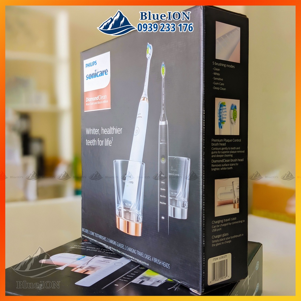 [Mã 155FMCGSALE giảm 7% đơn 500K] Bộ đôi bàn chải điện Philips Sonicare DiamondClean Classic (Hàng Mỹ)