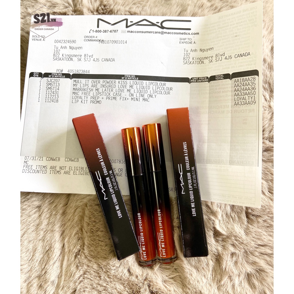 [Bill MAC Canada][Dòng Mới] Son Kem MAC | M.A.C Love Me Liquid Lipcolour 3.1ml