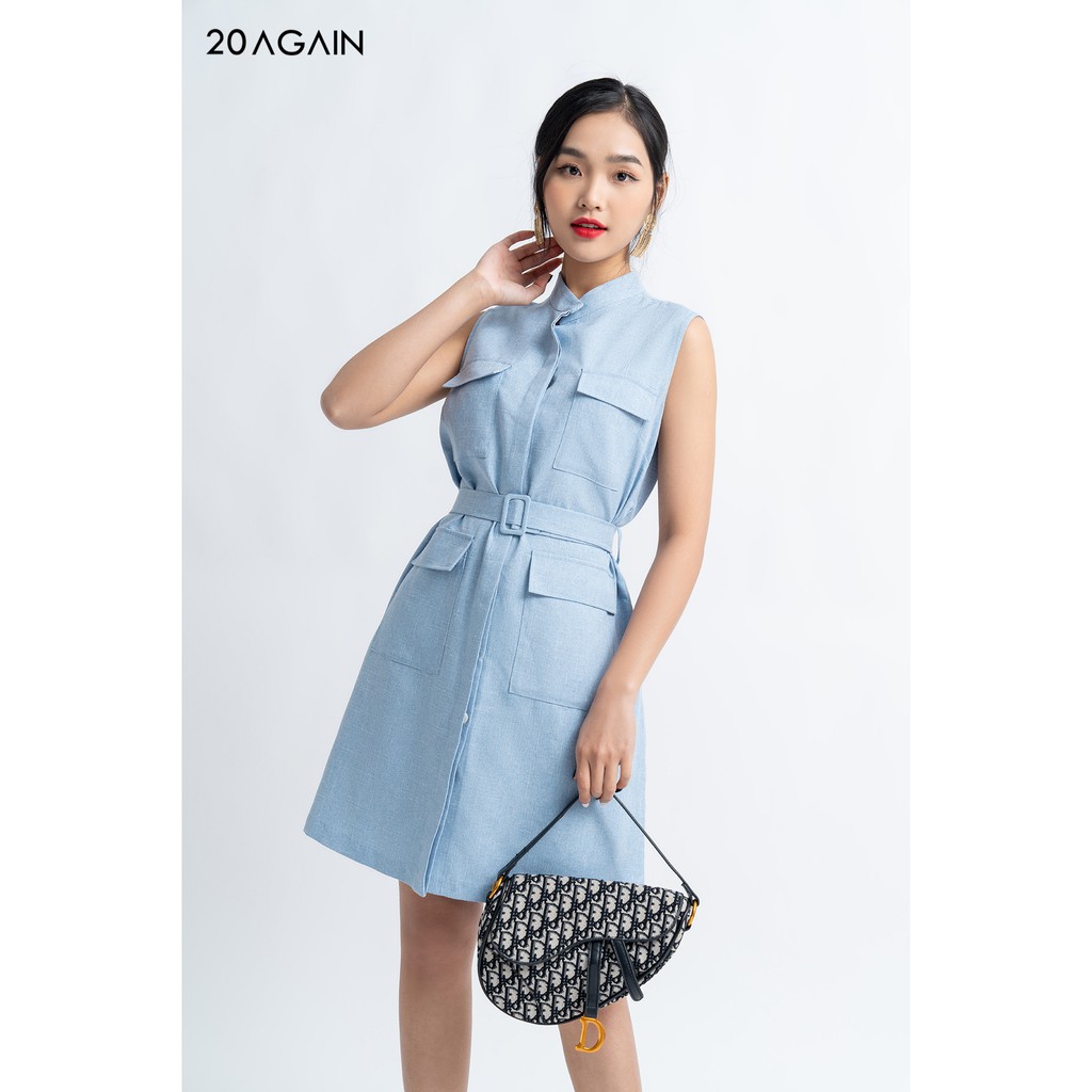 [Mã WABR0101 giảm 10% đơn 99K] Đầm xòe tay ngắn túi ốp 20AGAIN, hàng thiết kế thanh lịch, năng động DXA1106 | BigBuy360 - bigbuy360.vn