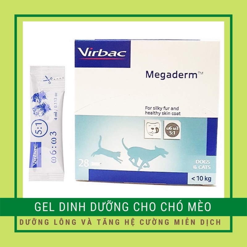 Gel Dưỡng Lông Virbac Megaderm Cho Chó Mèo - Kích Thích Mọc Lông, Giảm Ngứa , Tăng Cường Hệ Miễn Dịch | Hàng Chính Hãng