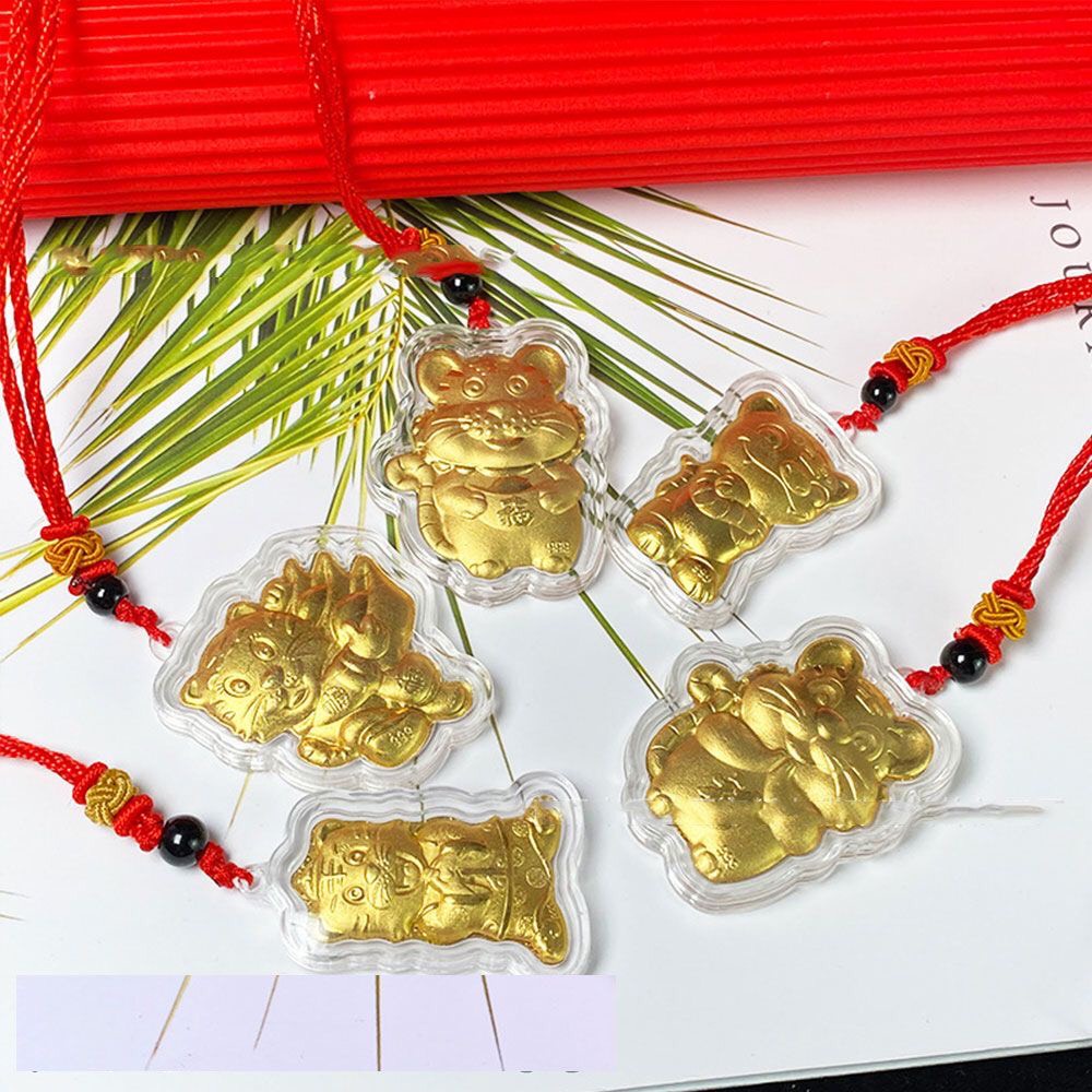 [Giá Sỉ] TÚI RÚT NHUNG ĐỎ MAY MẮN Tết Năm Mới Phụ Kiện Trang Trí Tết Mặt Dây Chuyền Con hổ