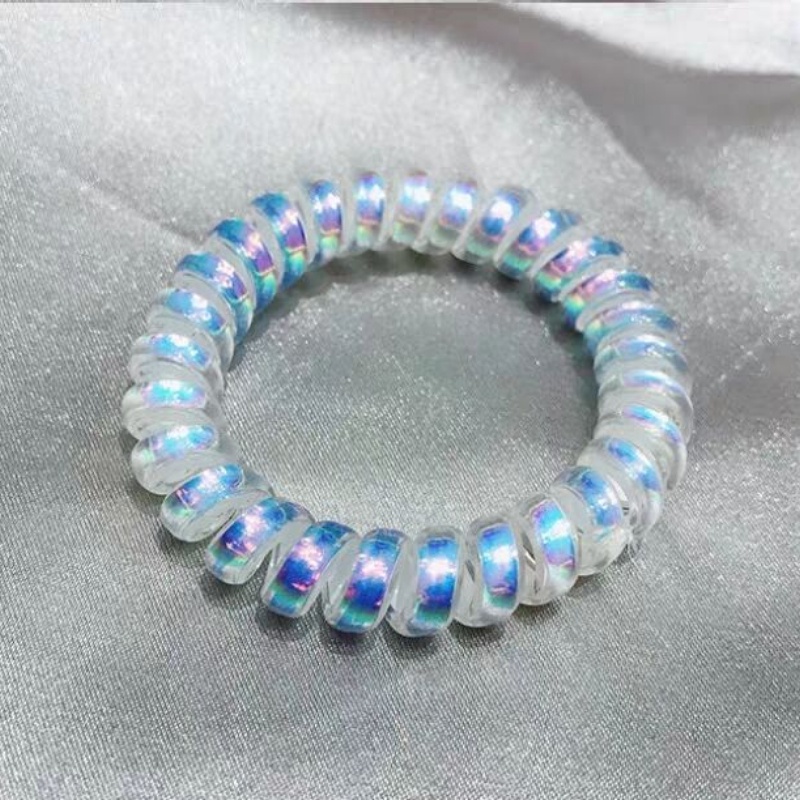 Dây Buộc Tóc Kiểu Dây Điện Thoại Trong Suốt Phong Cách Hàn Quốc Dễ Thương Cho Nữ