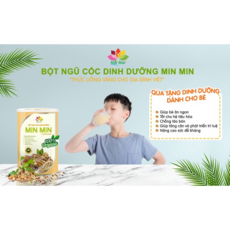 Ngũ cốc Min min, Ngũ cốc lợi sữa tăng cân chống táo bón, Ngũ cốc dinh dưỡng cho mọi lứa tuổi 500gr A118