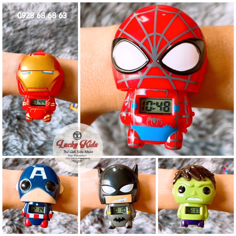 KÈM ĐỒNG HỒ / Bộ quần áo siêu nhân khổng lồ xanh kèm choàng mặt nạ - Đồ siêu nhân hoá trang samkids