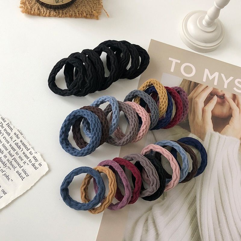 Set 10 Dây Buộc Tóc Co Giãn Đơn Giản Thời Trang Hàn Quốc