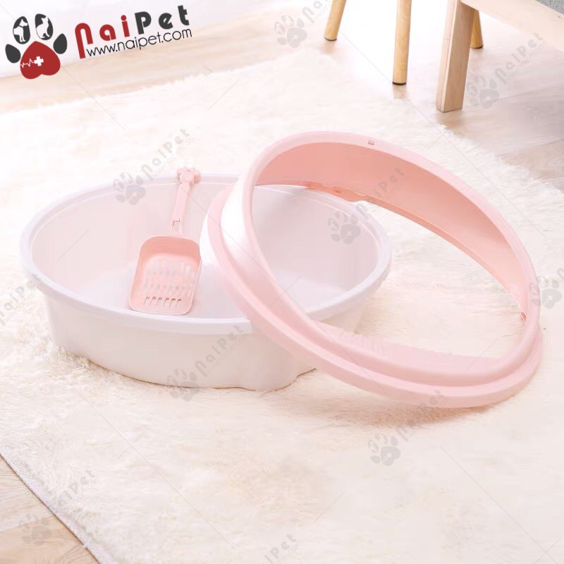 Chậu Đi Vệ Sinh Chậu Đựng Cát Hộp Đựng Cát Hình Tròn Cho Mèo CDC017