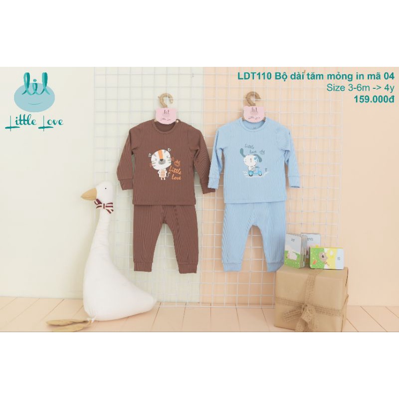 Lil little love - Bộ dài tay len in hình, bộ nỉ lót lông cho bé đến 4y