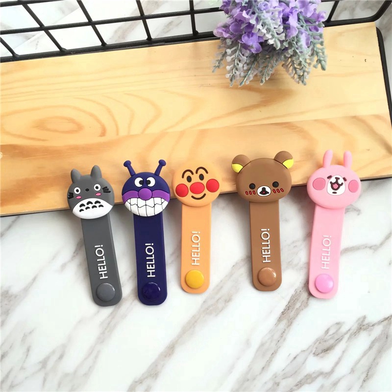 Dây quấn dây cáp/tai nghe bằng silicone họa tiết hoạt hình dễ thương