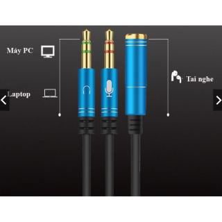 Dây chia loa mic 1 ra 2 dây gộp loa mic tai nghe 2 vào 1 jack 3.5mm dây đẹp tín hiệu tốt sieuthipkgiare