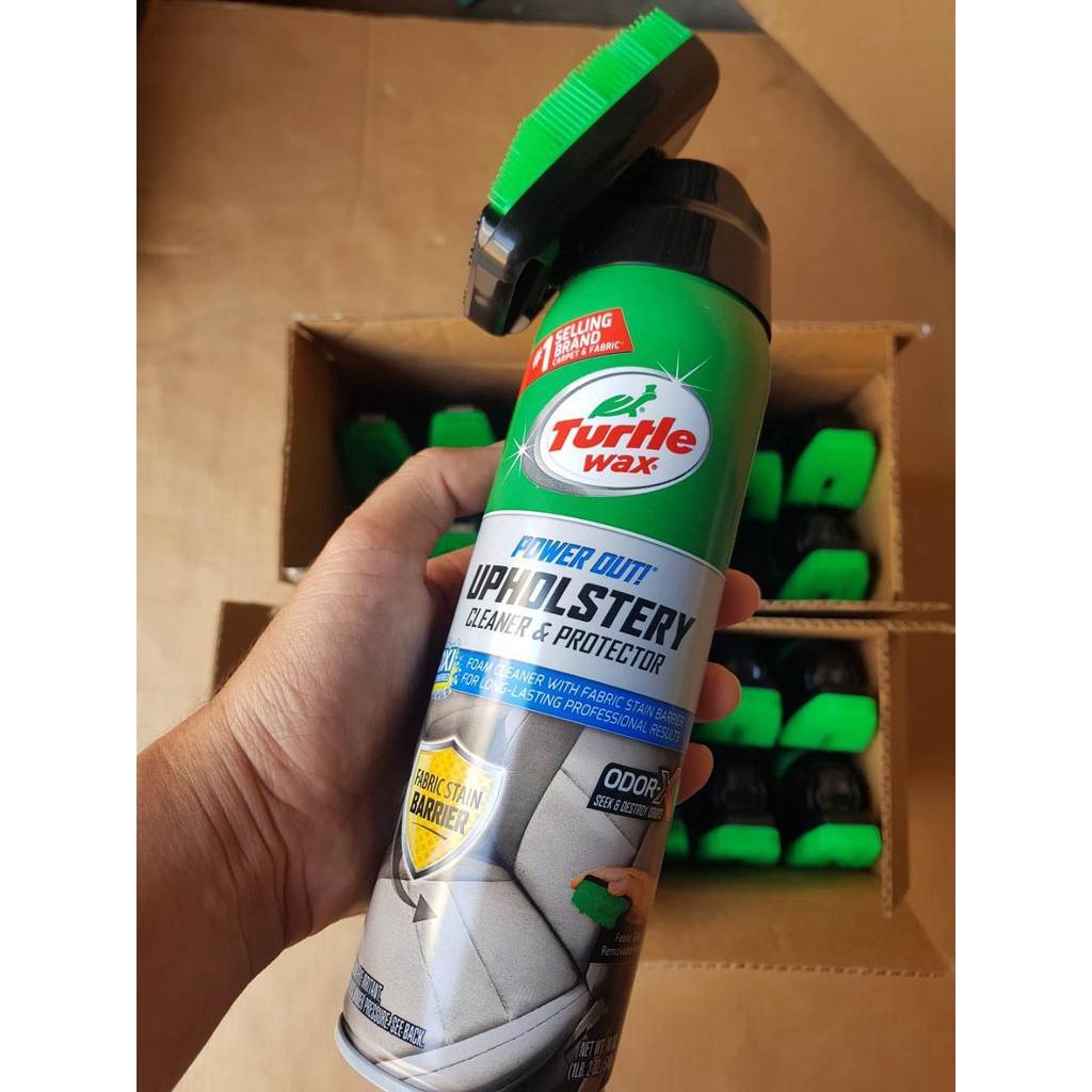 Chai Xịt Tẩy Nệm Da Nỉ Taplo Turtle wax POWER OUT 510ml Tặng Khăn