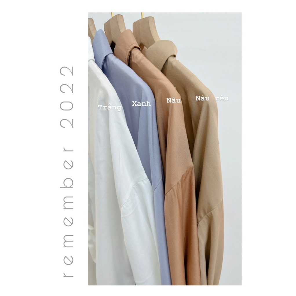 Áo sơ mi lụa lanh cao cấp cúc cài kiểu