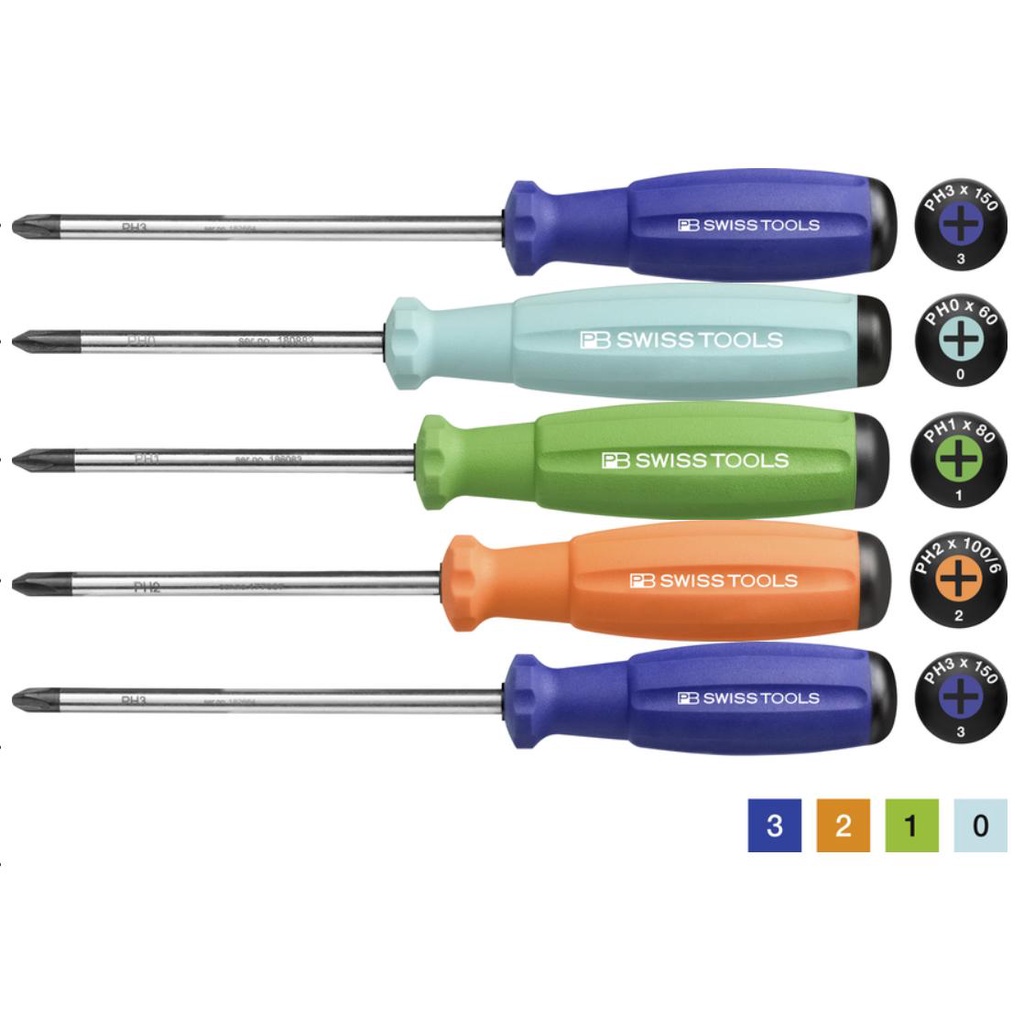 Tua Vít PB Swiss Tools PH 2 Rainbow Màu Cam chiều dài 205mm - PB 8190.2-100/6 OR_G7tools Hà Nội_