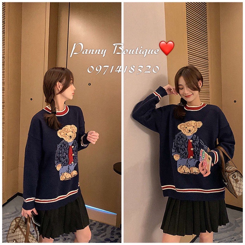 Áo len gấu nữ sinh, style ulzzang Hàn Quốc 🌻 Panny Boutique🌻