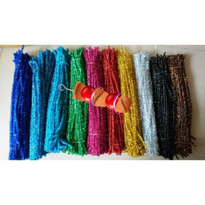 Set 100 dây kẽm xù , thép nhung các màu trang trí