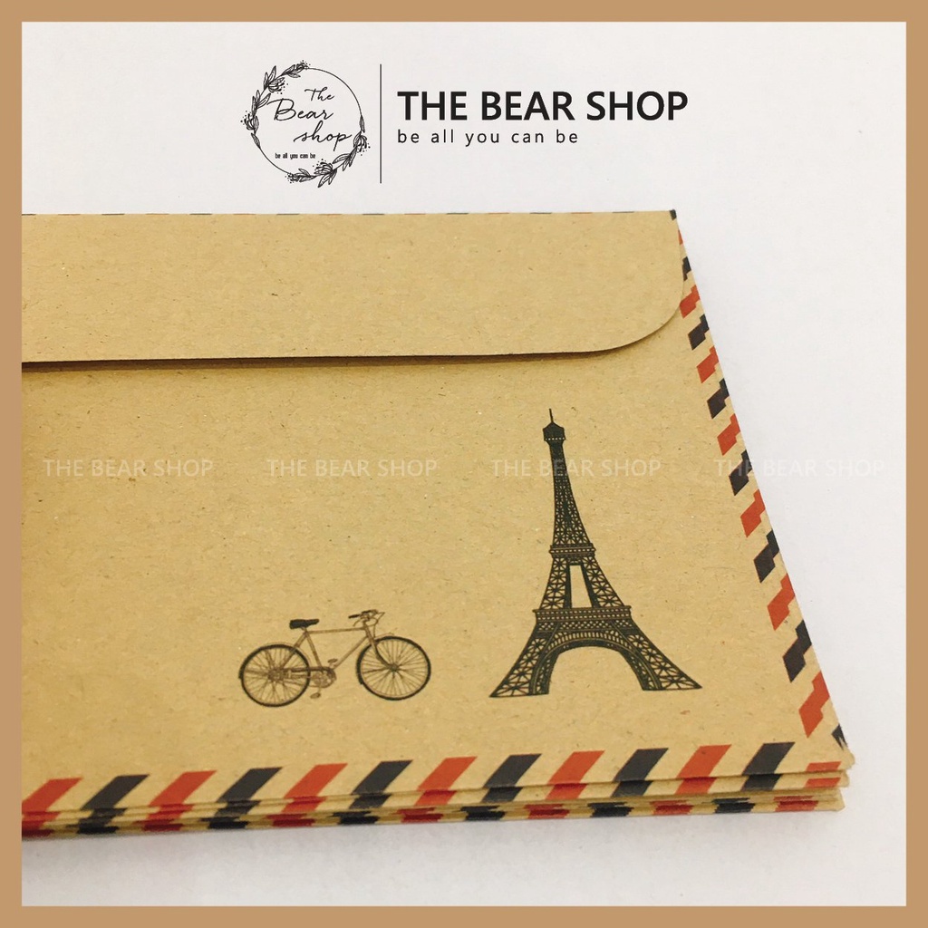 Bì thư handmade giấy karft phong cách vintage hàng loại 1 chất lượng cao - The Bear Shop