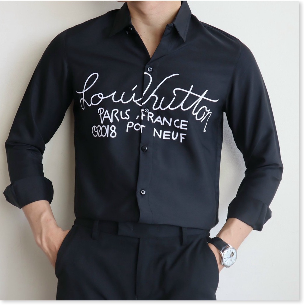 Áo sơ mi in thêu dài tay dành cho nam giới cực phong cách , hot 2021 KOKO MI FASHION