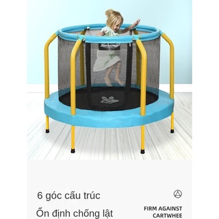 Tấm bạt lò xo trẻ em gia đình trong nhà với lưới bảo vệ bé thể dục nhỏ nhảy đồ chơi