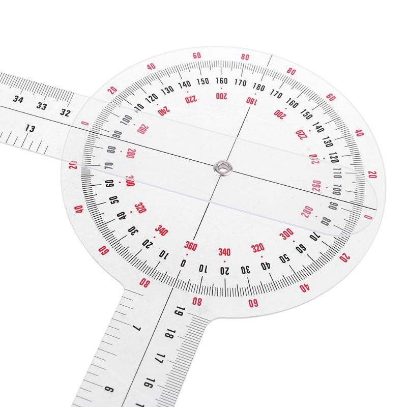 wowの 3Pcs/Set Physio Goniometer Angle Protractor Inch Ruler Joint Bend Measure Clear