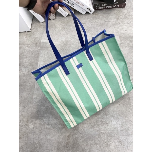 | Ảnh Thật | Túi Totebag M L B Xanh Sọc Trắng