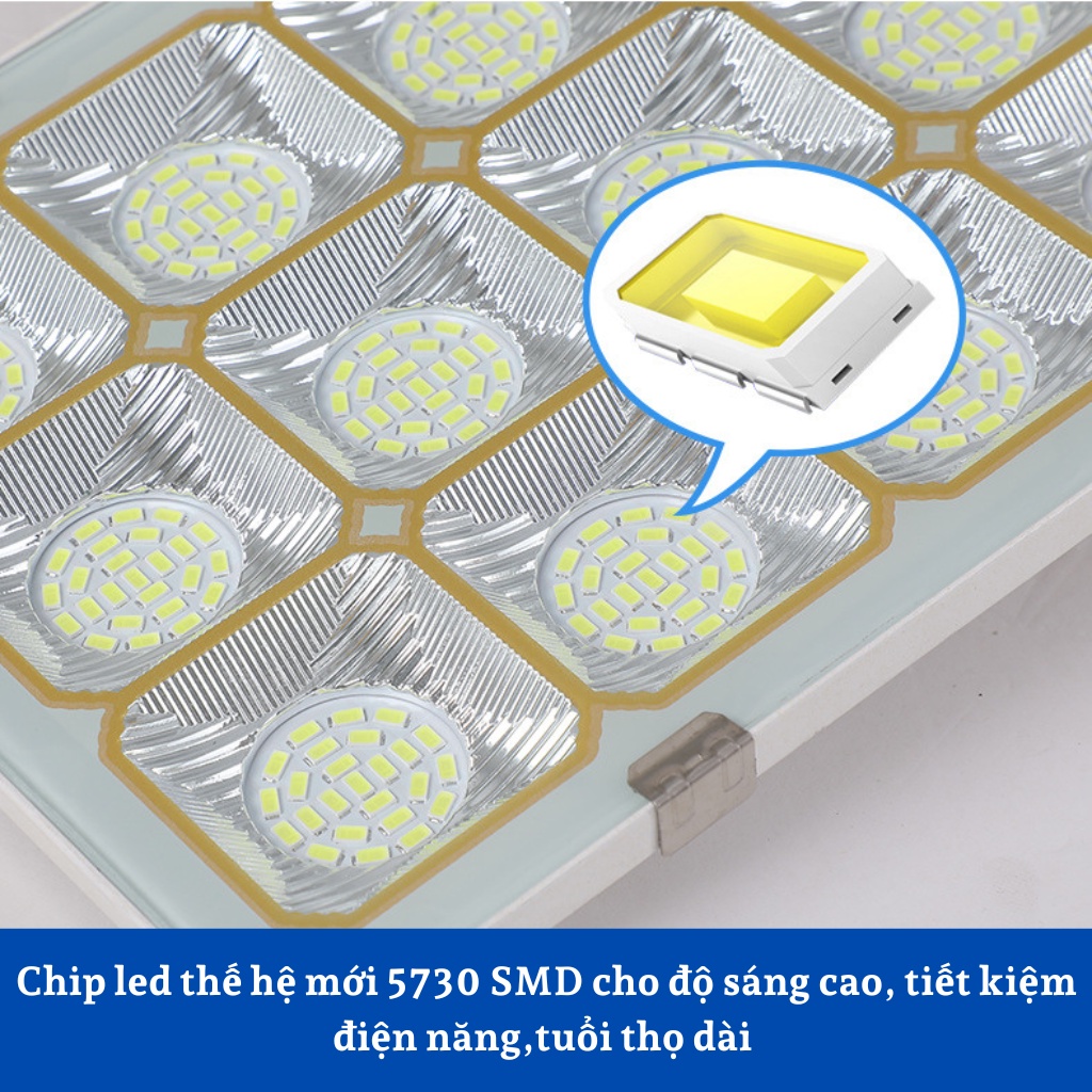 Đèn năng lượng mặt trời trang trí sân vườn, đèn bản chải 500W mẫu mới 2022, có điều khiển, cảm biến thông minh, BH 2 năm