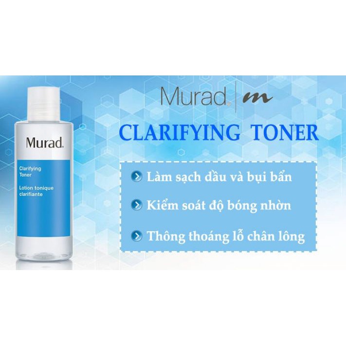 [Mã 44FMCGSALE1 giảm 10% đơn 250K] [MURAD CHÍNH HÃNG] Nước Cân Bằng Dành Cho Da Mụn Murad Clarifying Toner 180ml