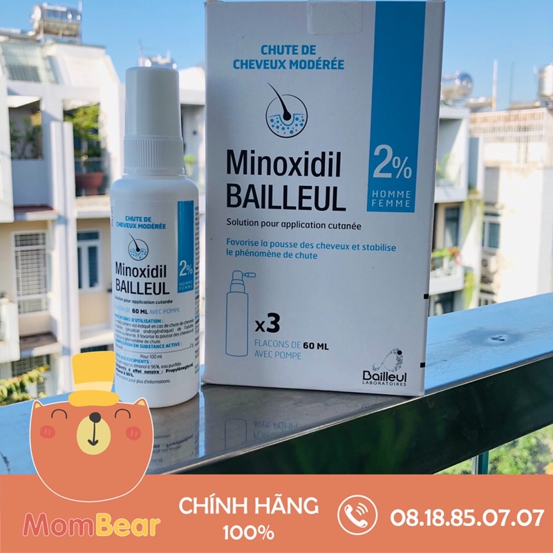 [Ship Nhanh] Dung dịch xịt hỗ trợ giảm rụng tóc Minoxidil Bailleul 2%