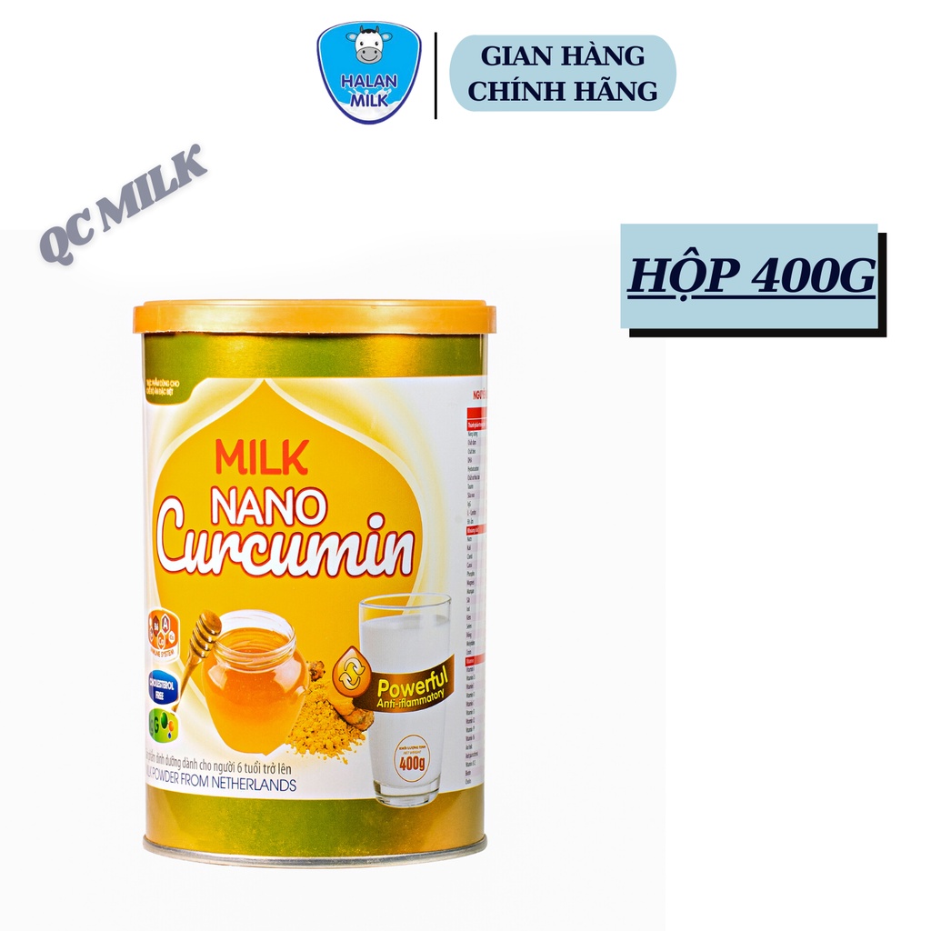 Sữa bột nghệ Milk nano curcumin 400g900gTốt cho người bị dạ dày, đại tràng, Halanmilk