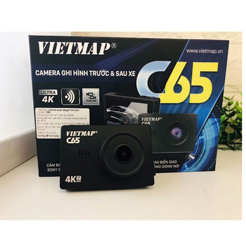 Camera quan sát ghi hình ảnh VIETMAP model C65, ghi hình ảnh cùng lúc trước sau, cảnh báo bằng giọng nói | BigBuy360 - bigbuy360.vn