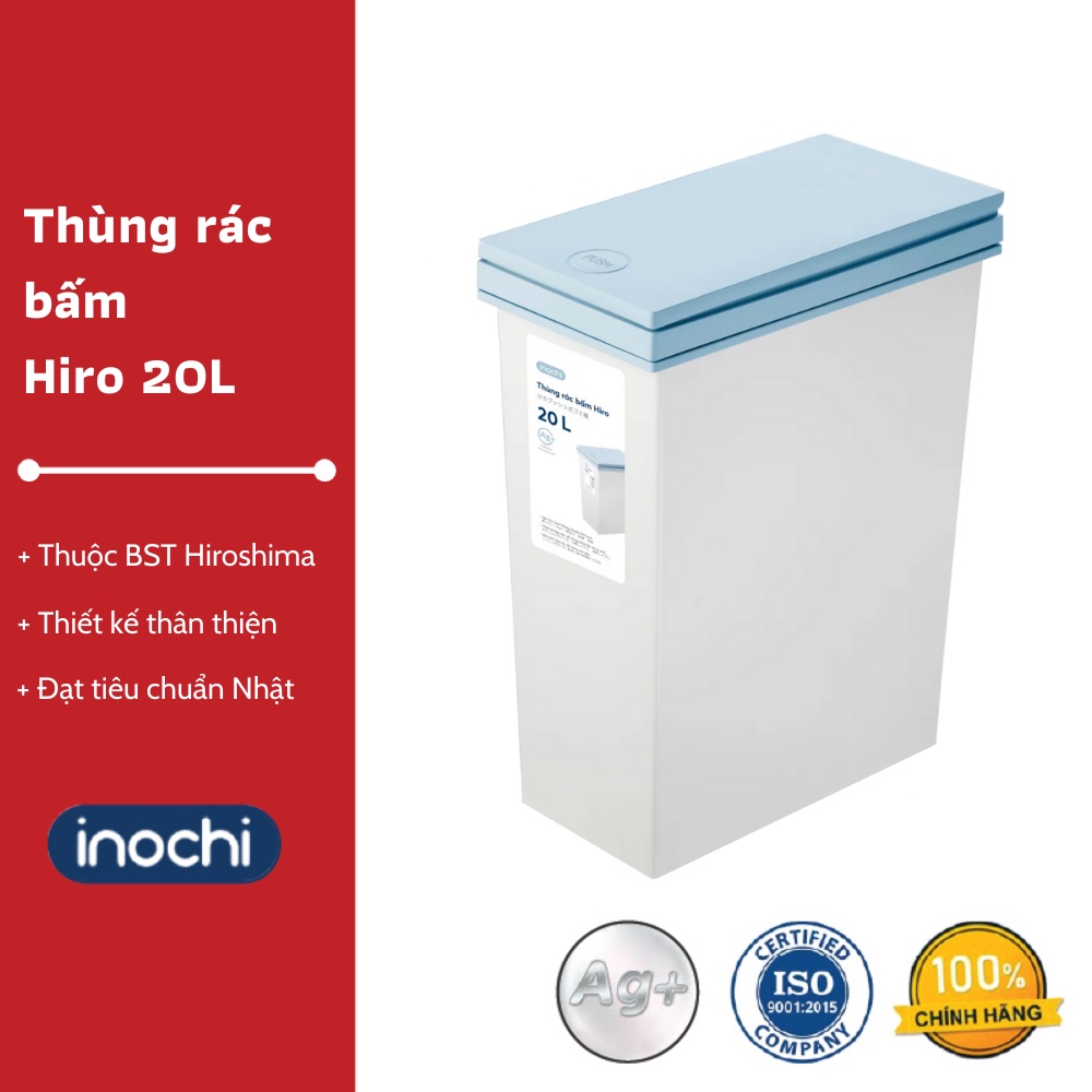 Thùng rác bấm Hiro 20L - Thân thiện với môi trường, Thiết kế thông minh, Chất lượng Nhật Bản