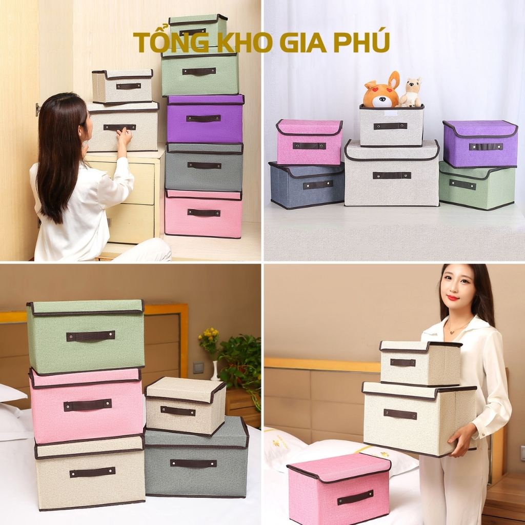 Hộp vải đựng đồ đa năng gấp gọn , thùng đựng quần áo đa năng tiện lợi