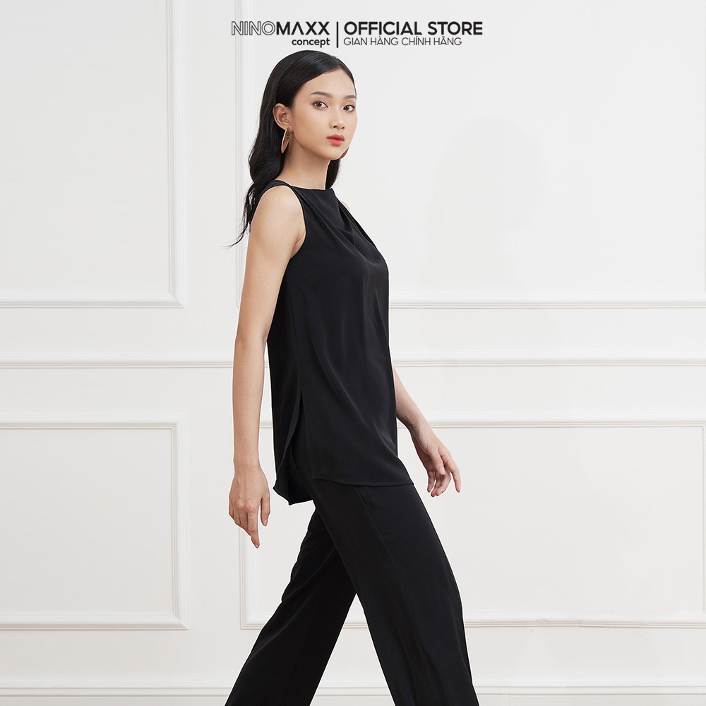 N&amp;M CLUB Áo kiểu Nữ tay ngắn vải lụa sen 2110041