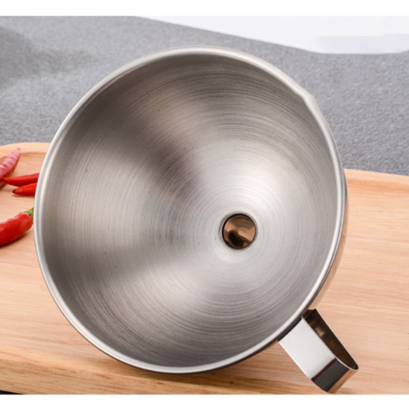Phễu Lọc Dầu Miệng Rộng Bằng Thép Không Gỉ Cho Nhà Bếp