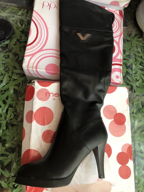 Bôt da đùi gót nhọn lót lông bên trong sale lẻ size | BigBuy360 - bigbuy360.vn