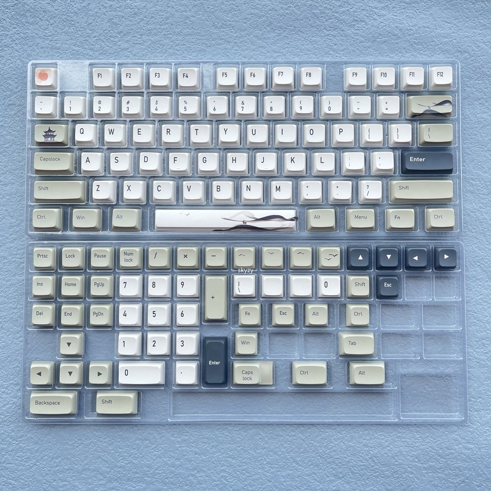 127 Phím Antiquity Keycaps XDA Profile Màu xanh lá cây cổ điển PBT DYE SUB Bàn phím cơ Keycap